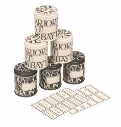 Emma Bridgewater Black Toast Set of 6 Herb/Spice Tins