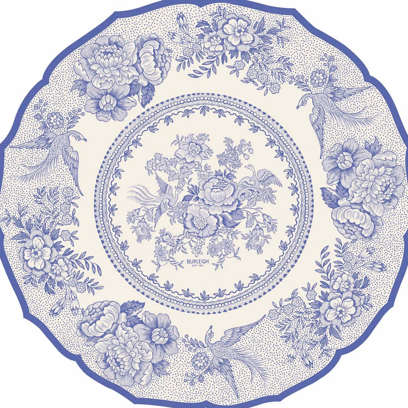 Burleigh Blue Asiatic Pheasants 12 Paper Placemats