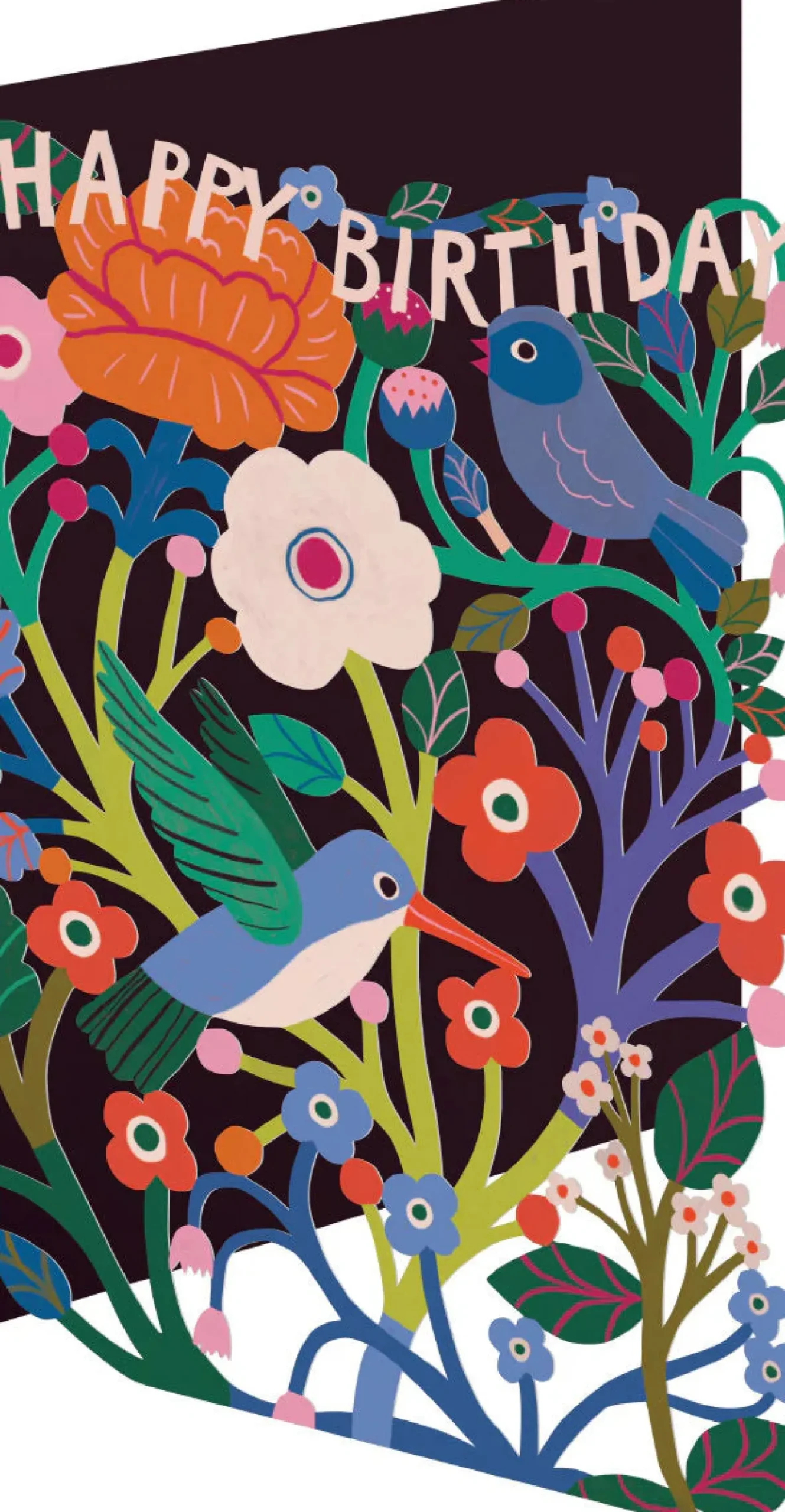 Roger La Borde Blue Birds, Birthday Laser Greeting Card