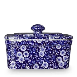 Burleigh Blue Calico Butter Dish