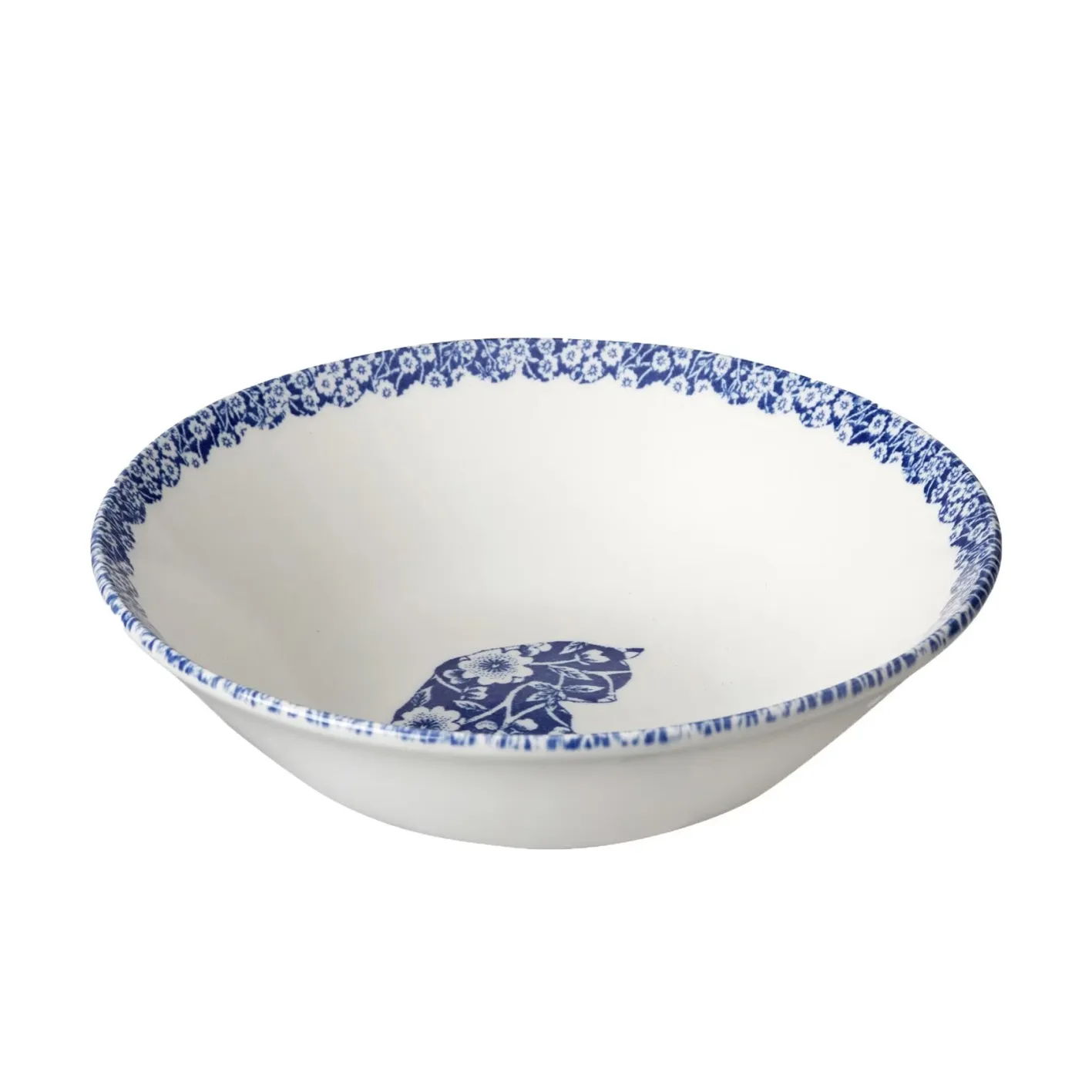 Burleigh Blue Calico Cats Cereal Bowl