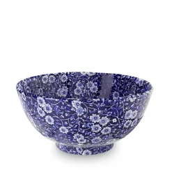 Burleigh Blue Calico Medium Footed Bowl