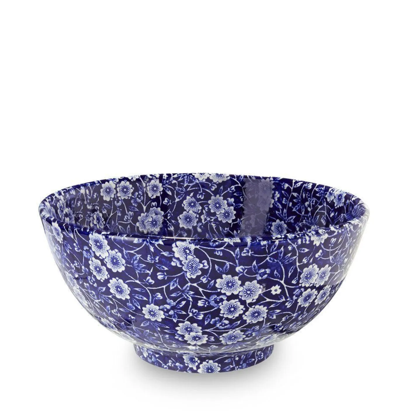 Burleigh Blue Calico Medium Footed Bowl