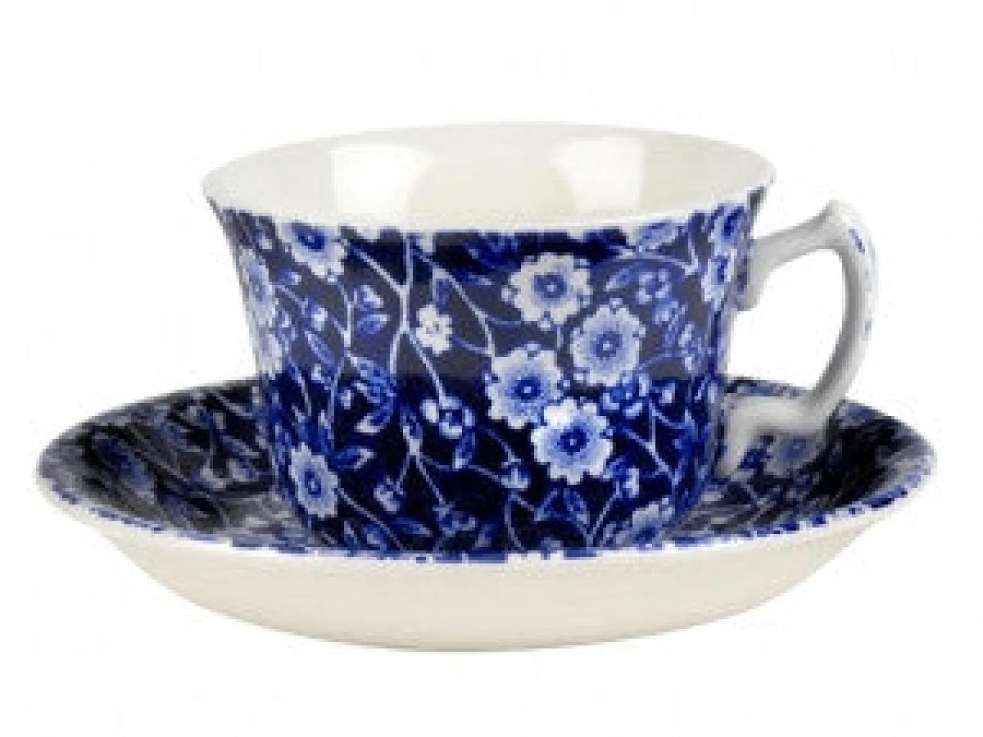 Burleigh Blue Calico Teacup and Saucer