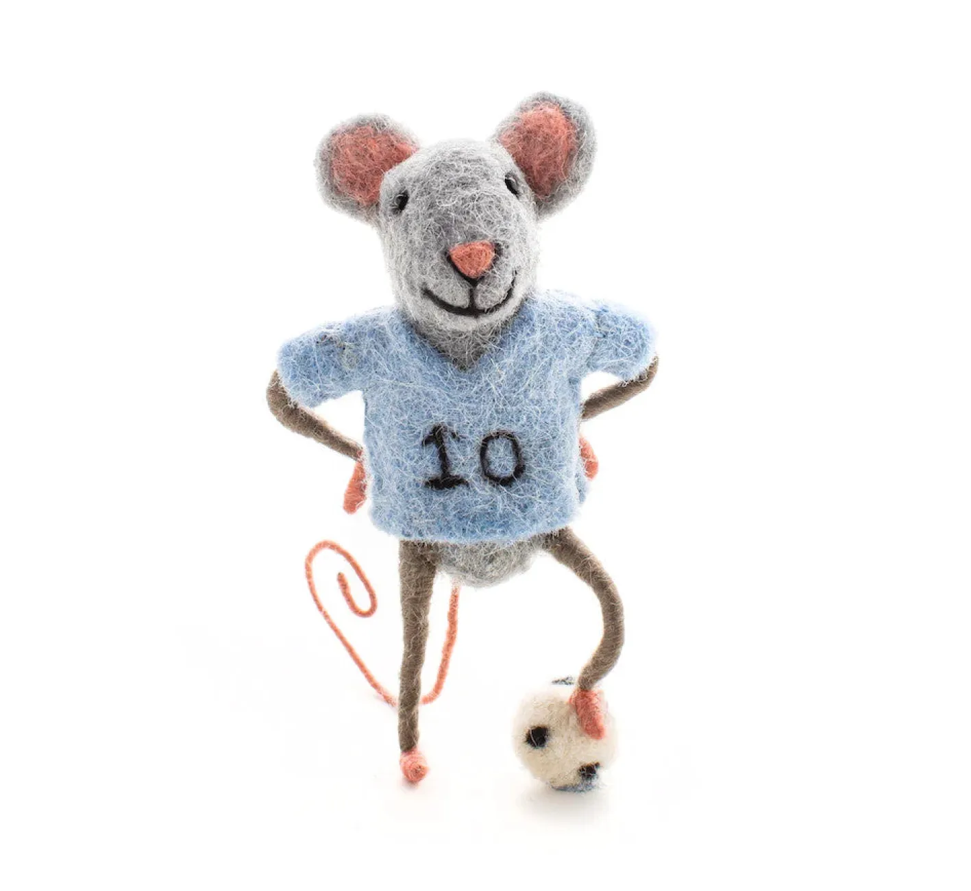 Sew Heart Felt Blue Footballer Mouse