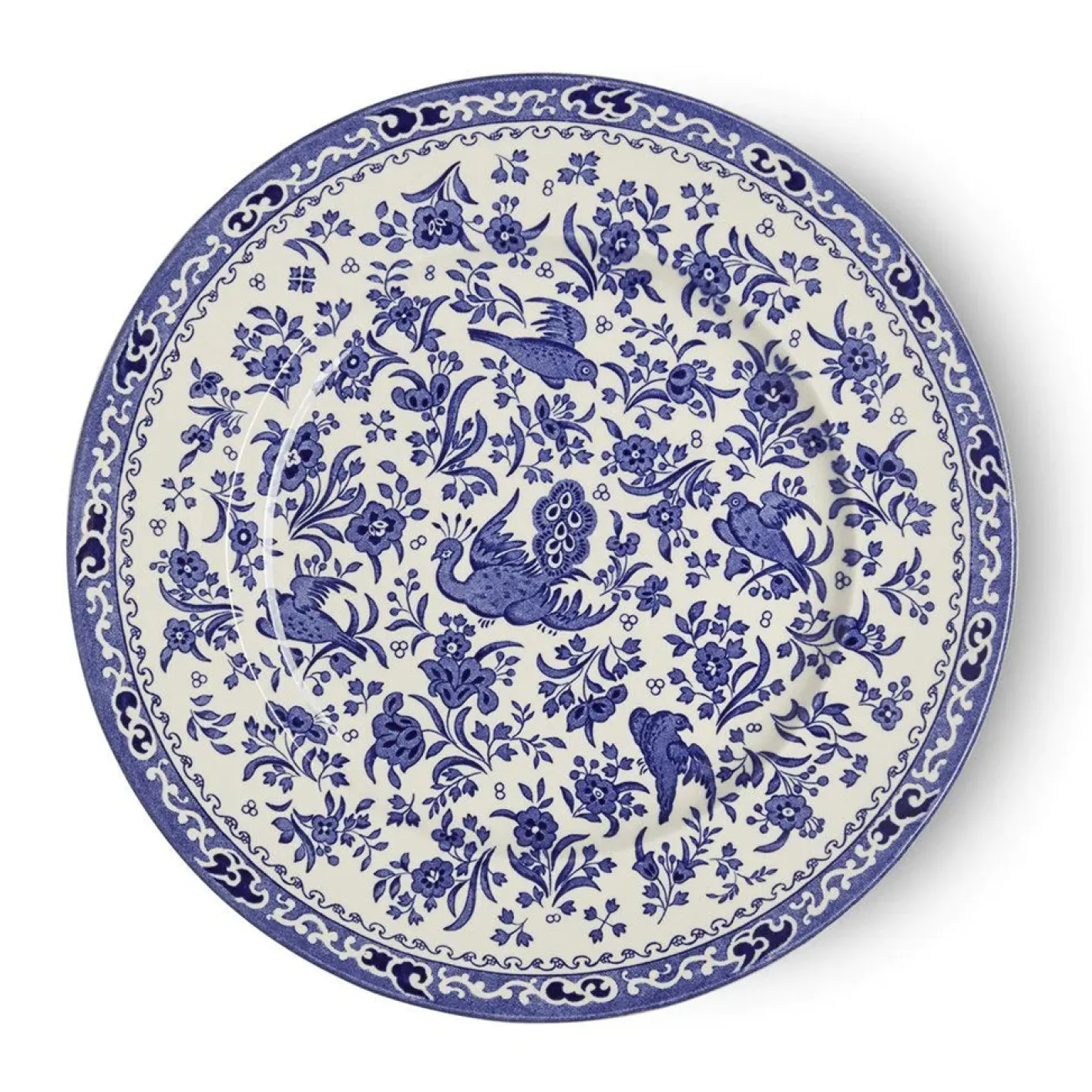 Burleigh Blue Regal Peacock Large Plate 10 in