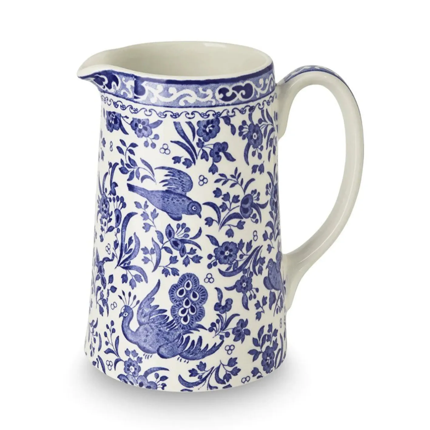 Burleigh Blue Regal Peacock Medium Tankard Jug