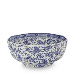 Burleigh Blue Regal Peacock Octagonal Bowl