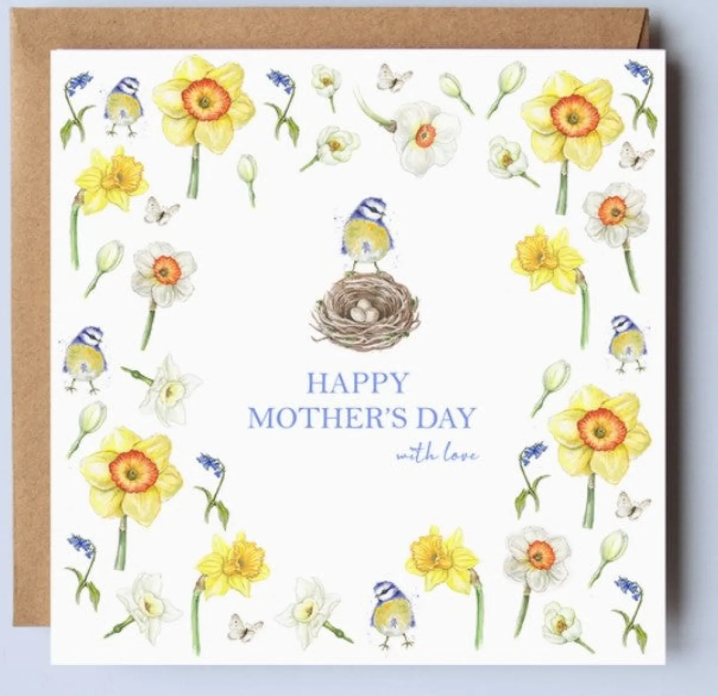 West Country Designs Blue Tits & Daffodil Mother's Day Card