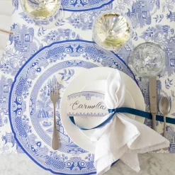Burleigh Blue Willow 12 Die-Cut Paper Placemats