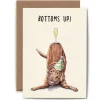Bewilderbeest Bottoms Up Dog Greetings Card