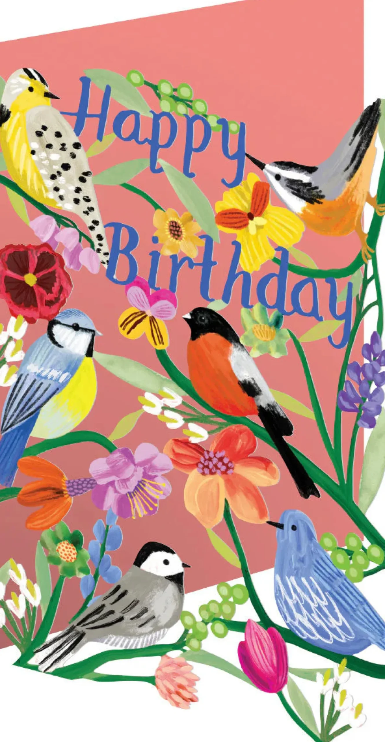 Roger La Borde Bright Birds, Birthday Laser Greeting Card