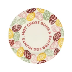 Emma Bridgewater Bright Easter Eggs Hot Cross Buns 8 1/2 Inch Plate