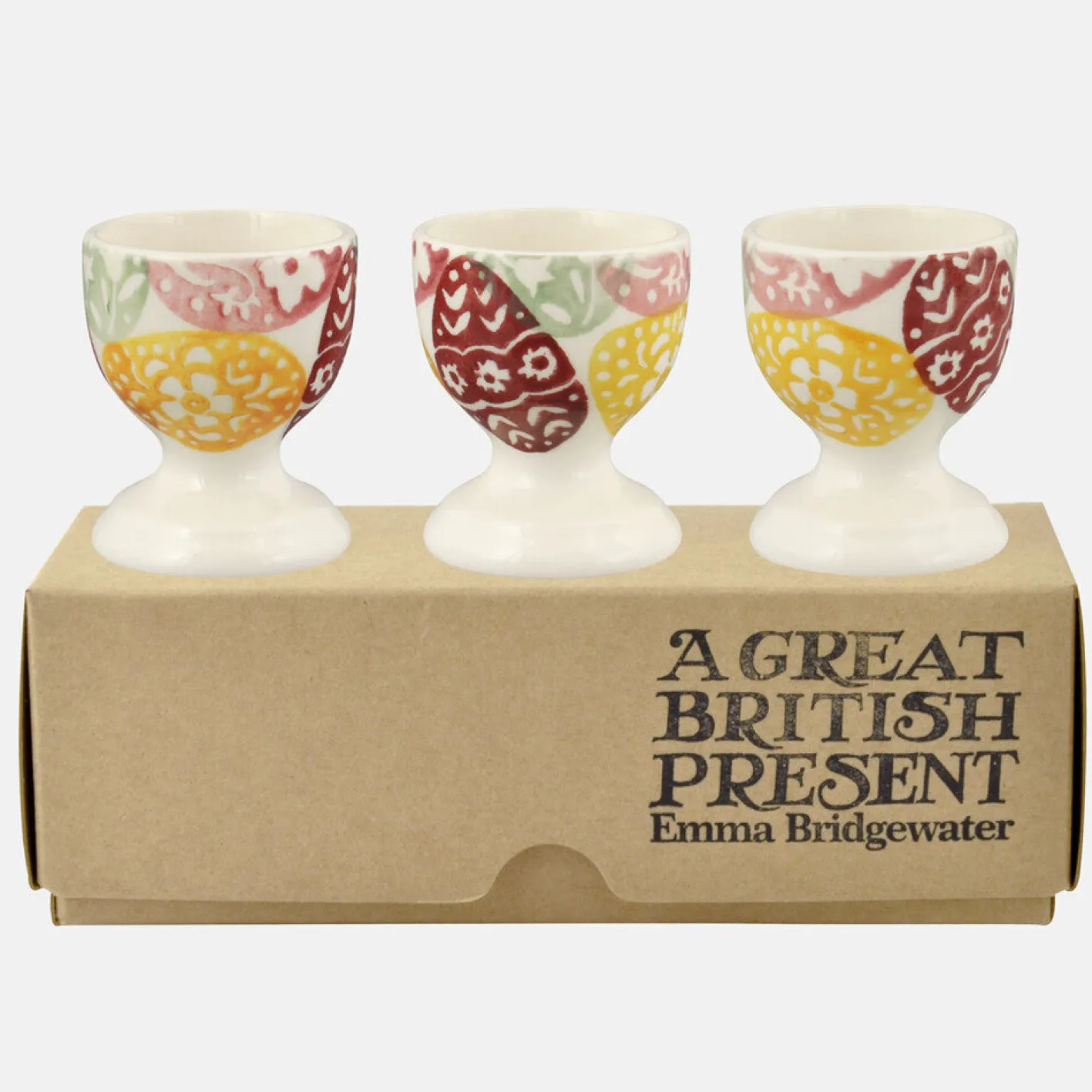 Emma Bridgewater Bright Easter Eggs Set of 3 Egg Cups Boxed
