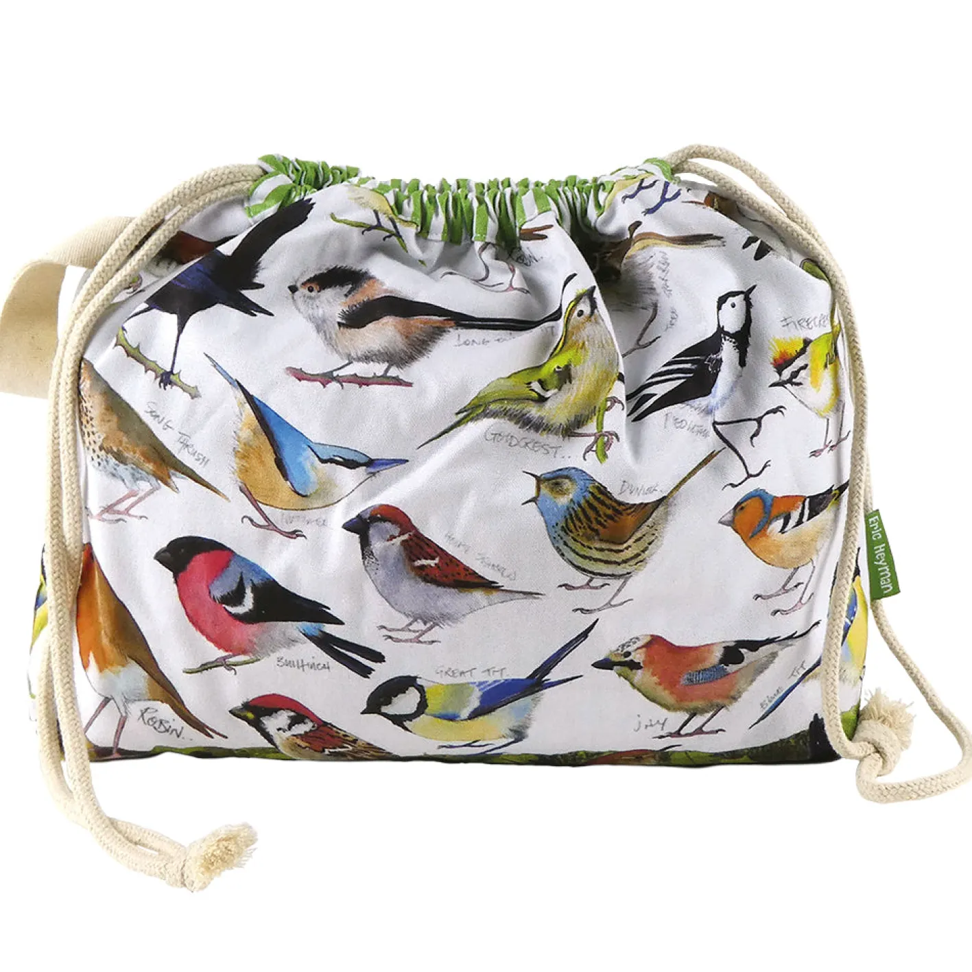 Emma Ball British Birds Drawstring Cotton Bag