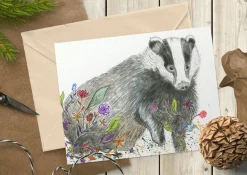 Jen Winnett Brockwell the Badger Blank Greetings Eco Card
