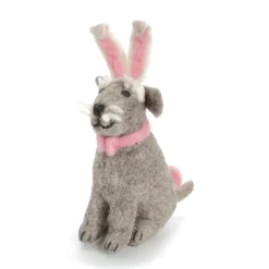 Amica Felt Bunny Earred Sitting Schnauzer Felt Decoration