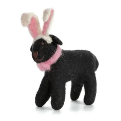 Amica Felt Bunny Earred Standing Black Labrador Felt Decoration