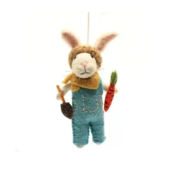 Amica Felt Bunny with Trowel & Carrot Felt Decoration