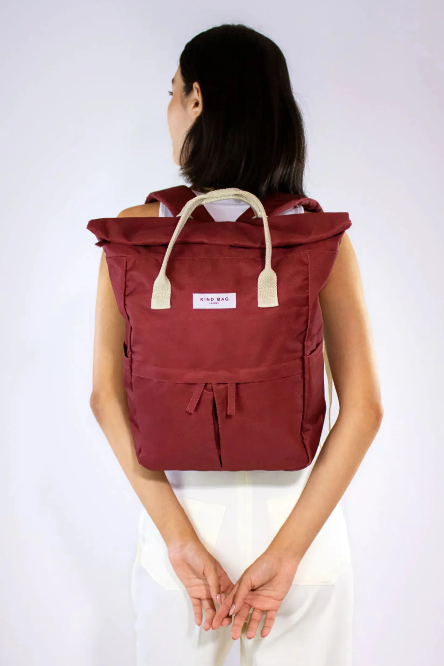 Kind Bag London Burgundy Hackney Medium Backpack