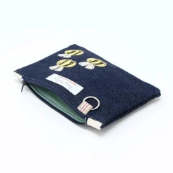 Poppy Treffry Busy Bee Flat Embroidered Zip Purse with Keyring
