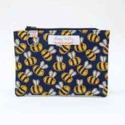 Poppy Treffry Busy Bee Flat Zip Purse with Keyring