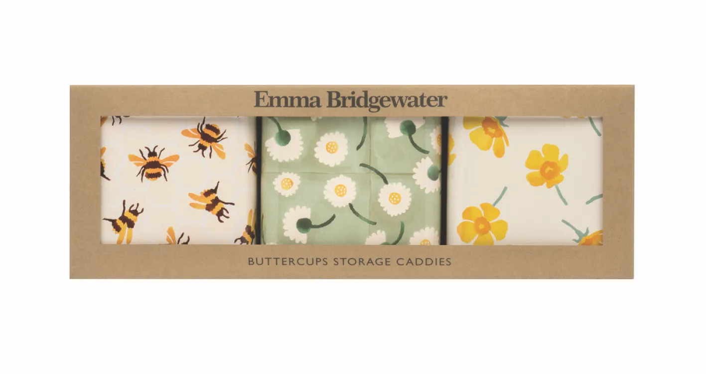Emma Bridgewater Buttercup Set 3 Square Caddies