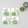 Thornback & Peel Cactus & Bird Set of 4 Coasters