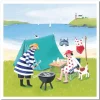 Emma Ball Camping by the Beach  Greetings Card