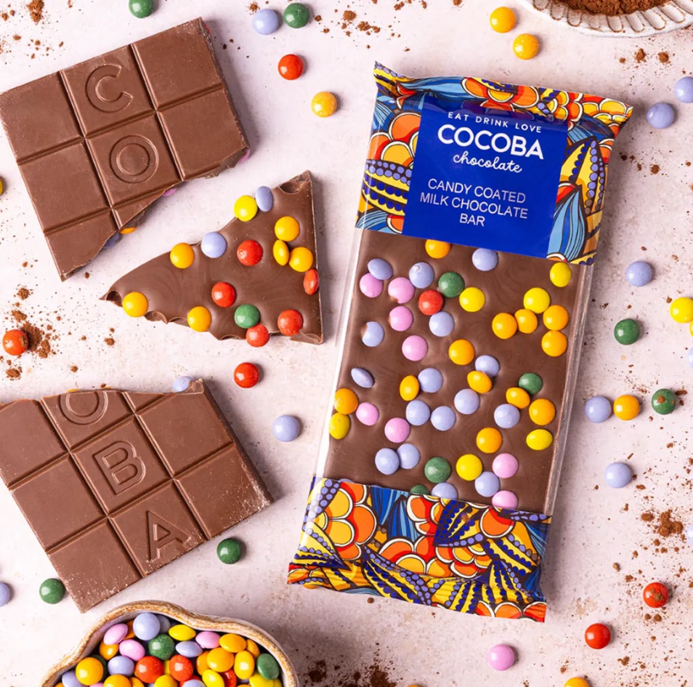Cocoba Candy Coated Milk Chocolate Bar
