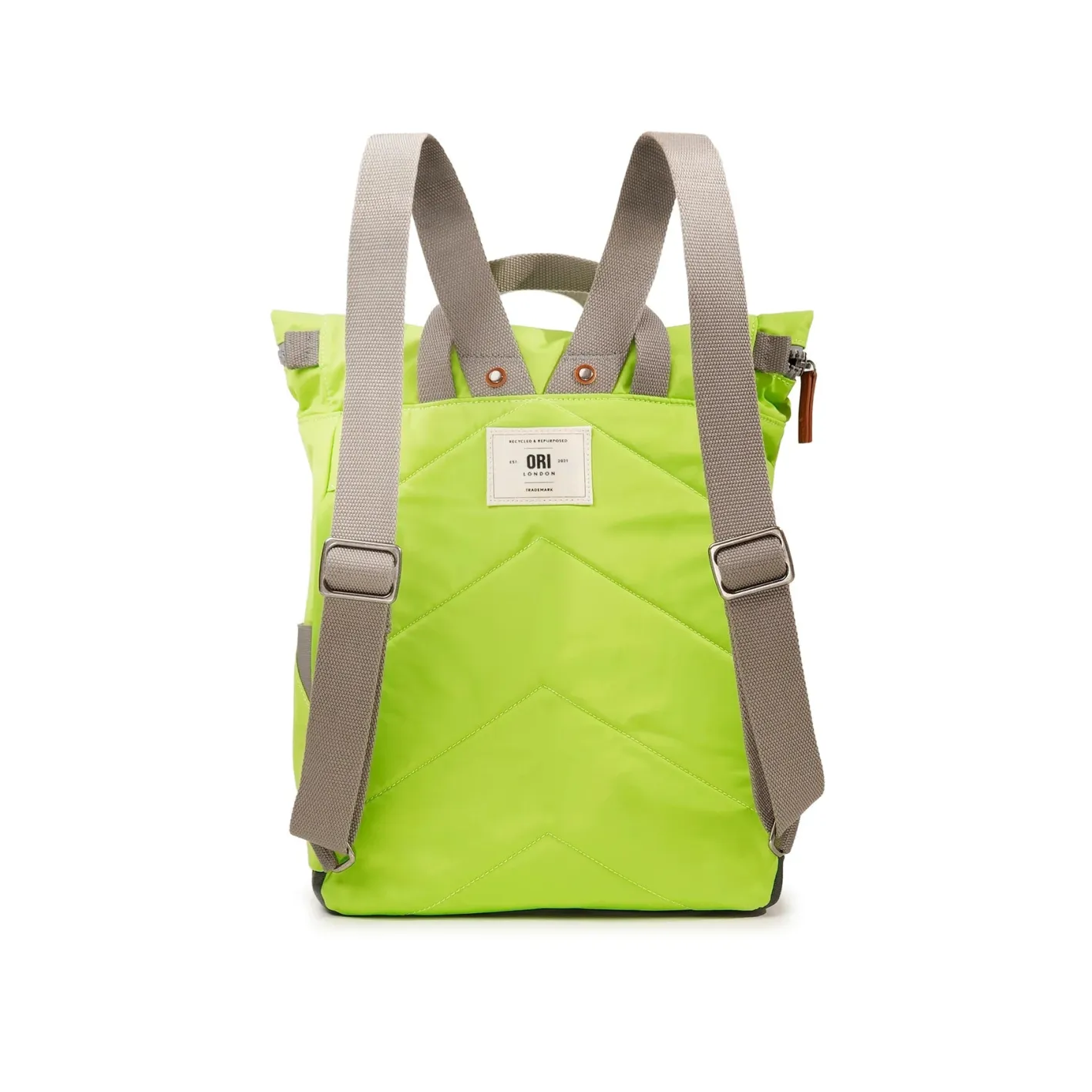 Ori London Canfield B Lime Recycled Nylon Backpack - Medium