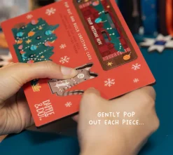 Dapple & Dot Cat & Fallen Christmas Tree Pop Out Card