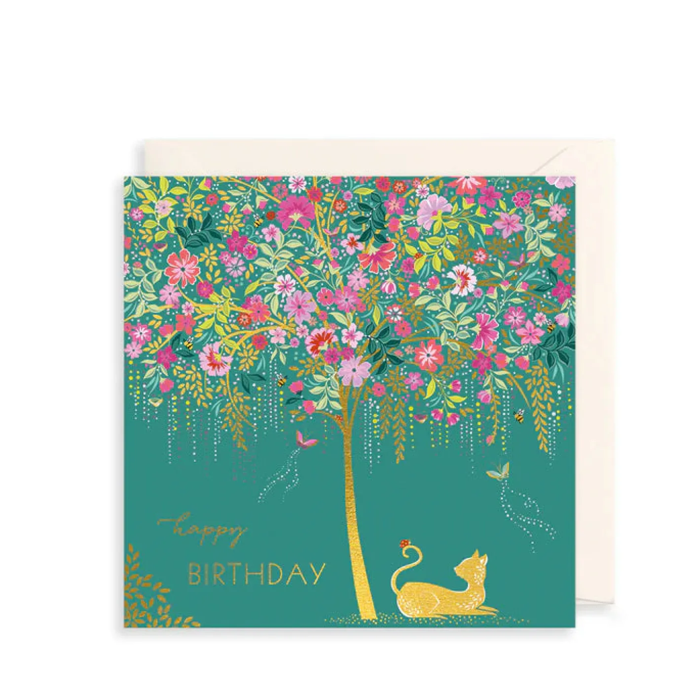 The Art File Cat & Tree Greeting Card by Sara Miller