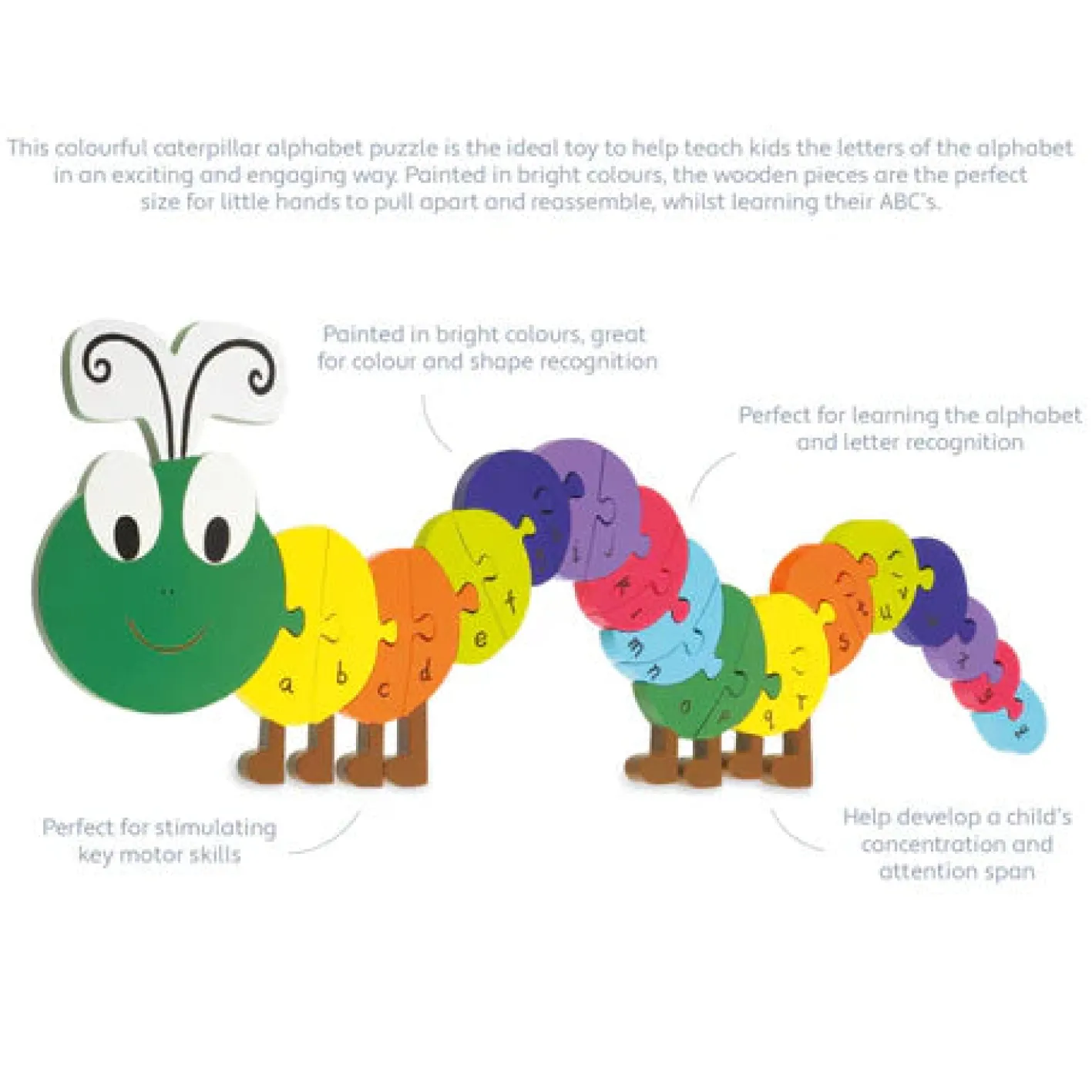 Orange Tree Toys Caterpillar Alphabet Wooden Puzzle