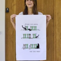 This Is Nessie Cat Lovers Welly Boot Tea Towel by