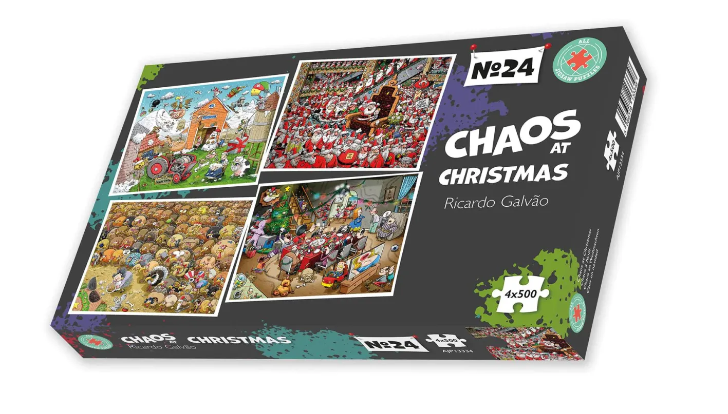 All Jigsaw Puzzles Chaos at Christmas 4 x 500 Piece Jigsaw Puzzles