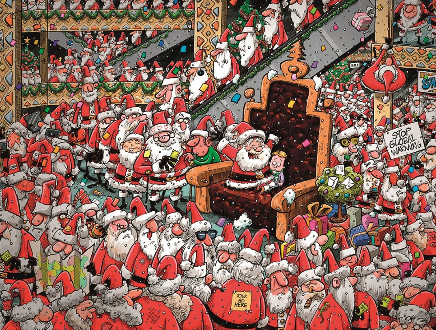 All Jigsaw Puzzles Chaos at Christmas 4 x 500 Piece Jigsaw Puzzles