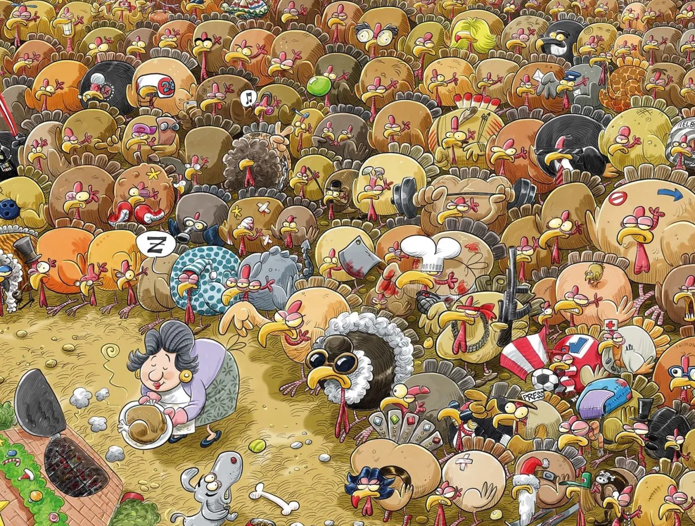 All Jigsaw Puzzles Chaos at Christmas 4 x 500 Piece Jigsaw Puzzles