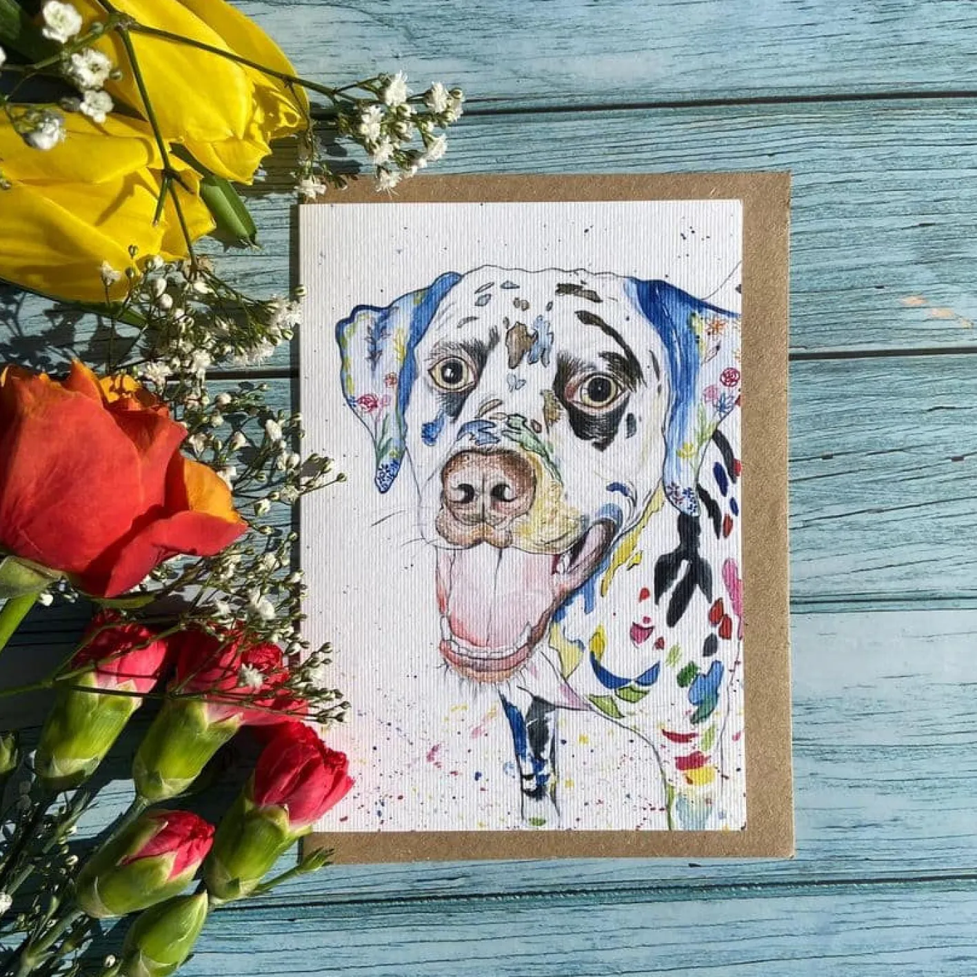 Jen Winnett Charlie the Dalmation Blank Greetings Eco Card