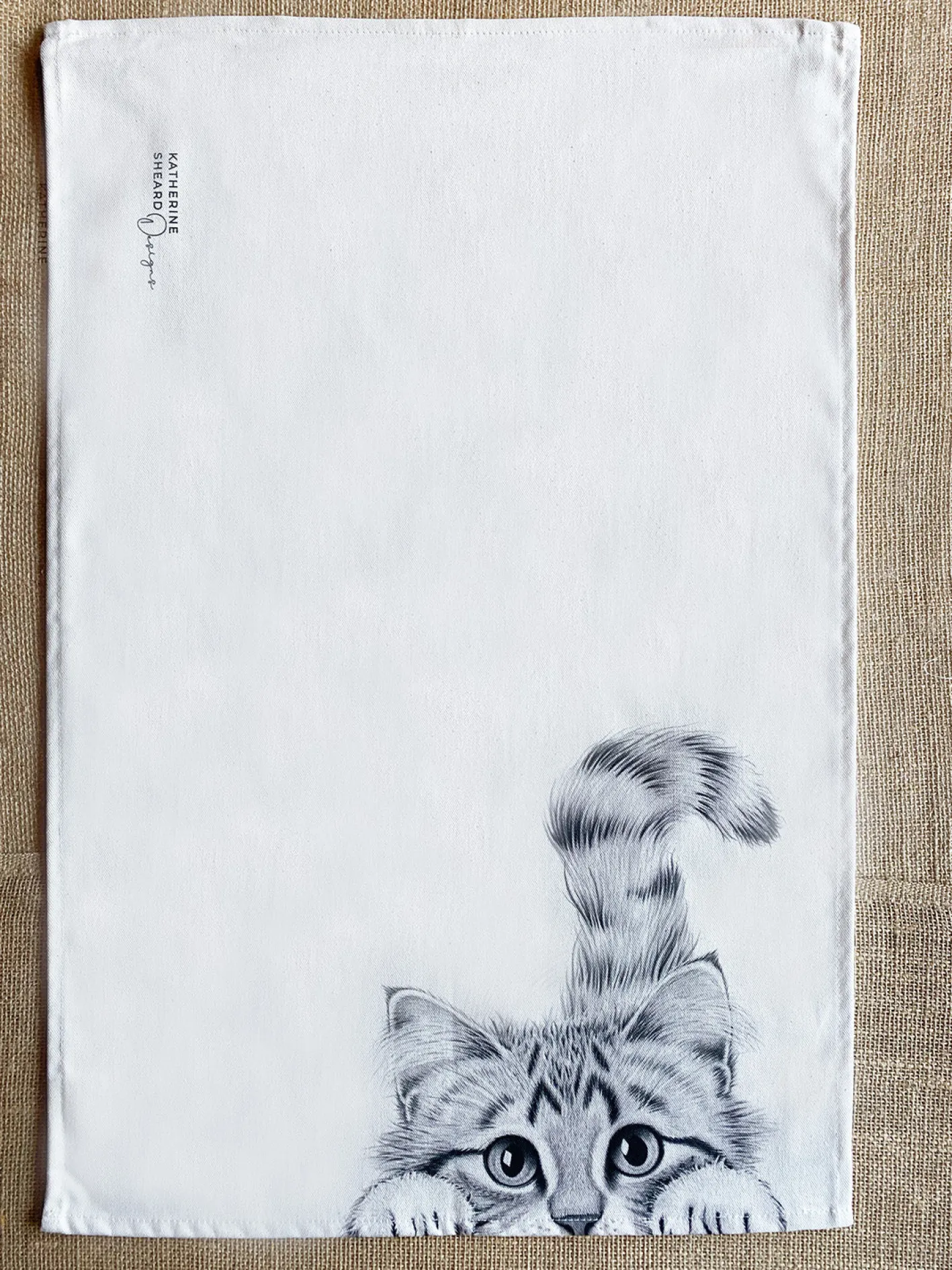 Katherine Sheard Designs Chester Cat Tea Towel