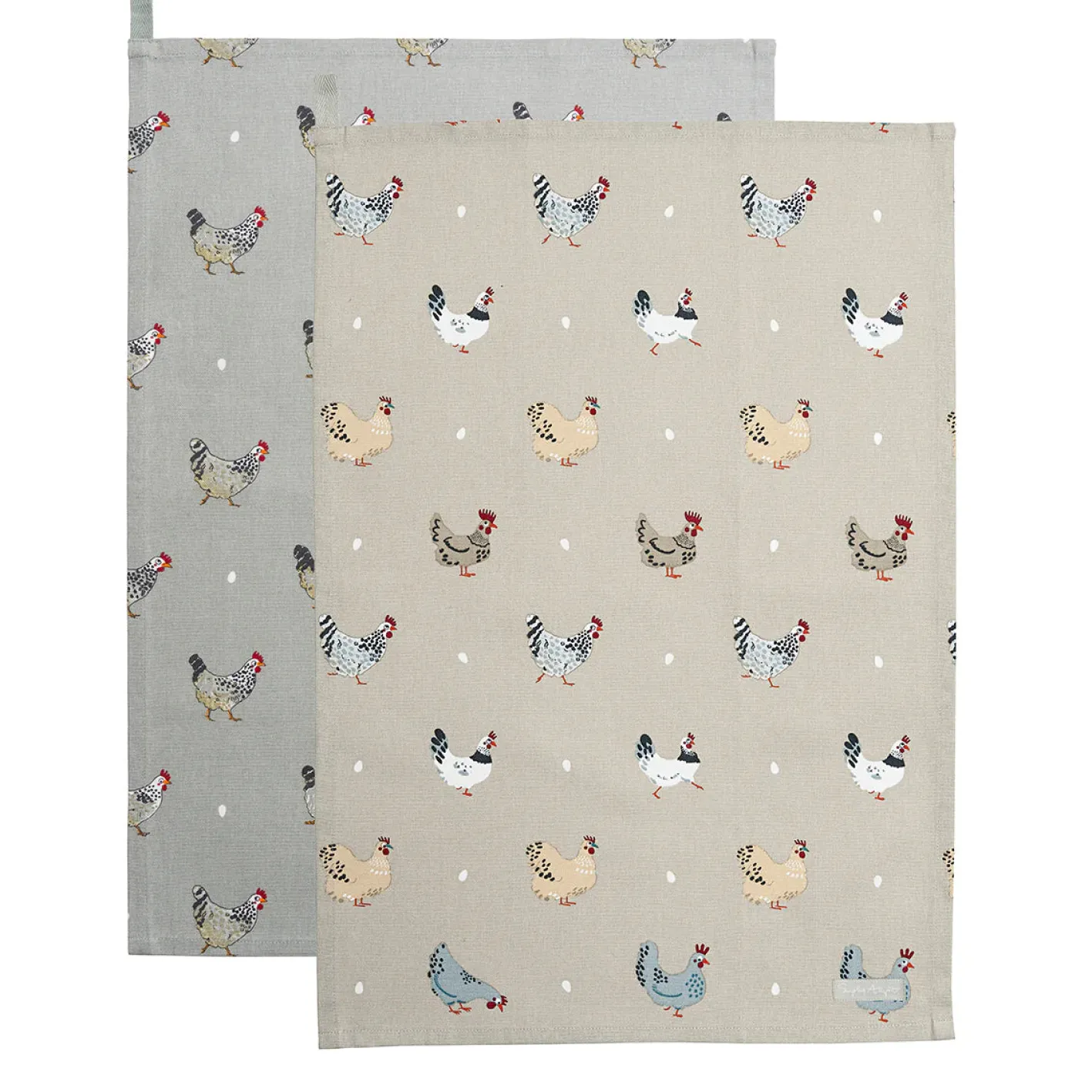 Sophie Allport Chicken & Lay a Little Egg Set of 2 Tea Towels by