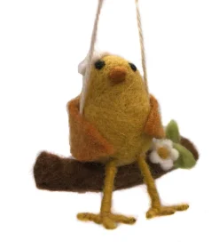 Amica Felt Chick on a Swing Felt Decoration