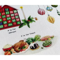 Yeti Christmas Alphabet Tea Towel