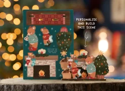 Dapple & Dot Christmas Bears Fireplace Pop Out Card