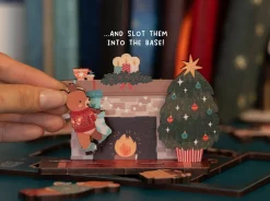 Dapple & Dot Christmas Bears Fireplace Pop Out Card