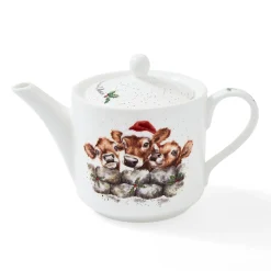 Wrendale Designs Christmas Calves Fine Bone China Teapot