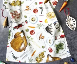 Corinne Alexander Christmas Dinner Tea Towel by