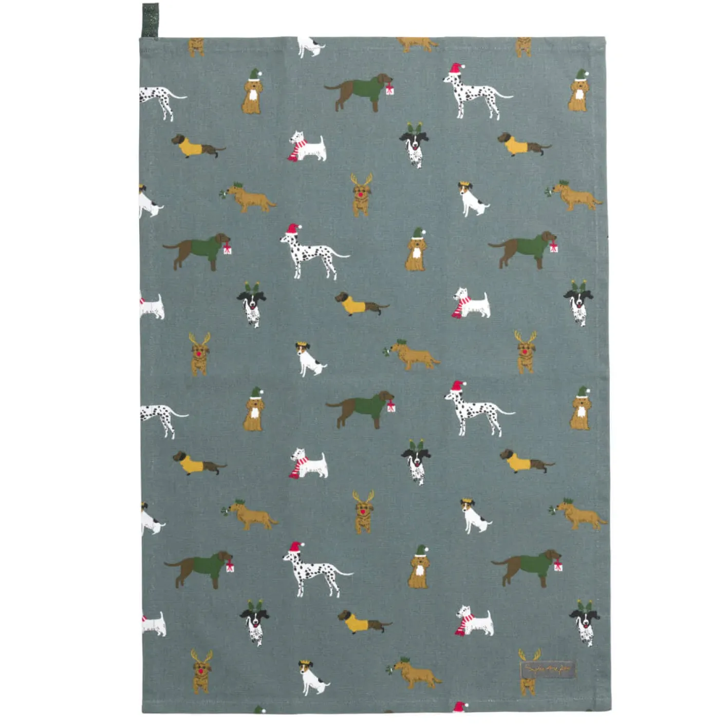 Sophie Allport Christmas Dogs Set of 2 Tea Towels