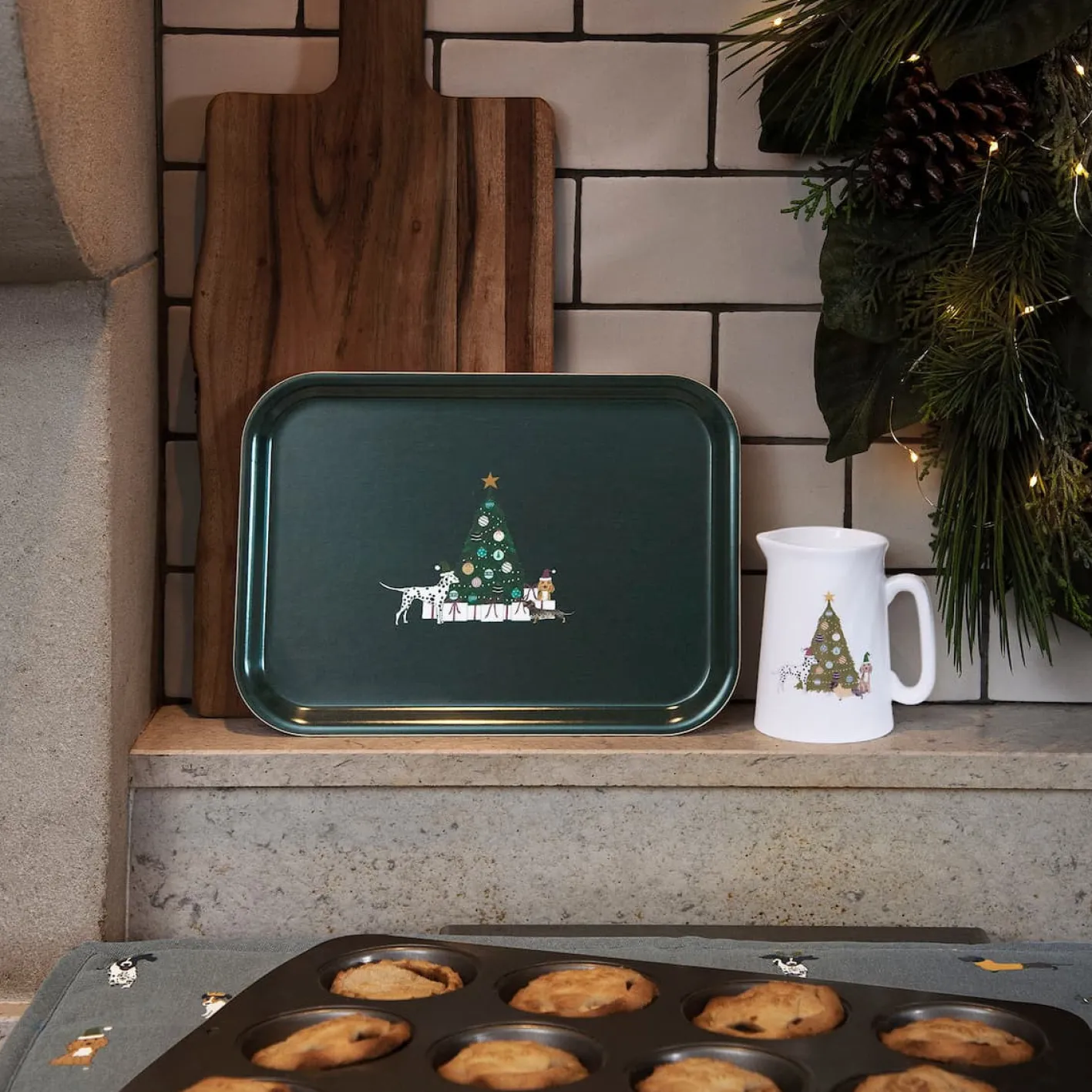 Sophie Allport Christmas Dogs Small Tray
