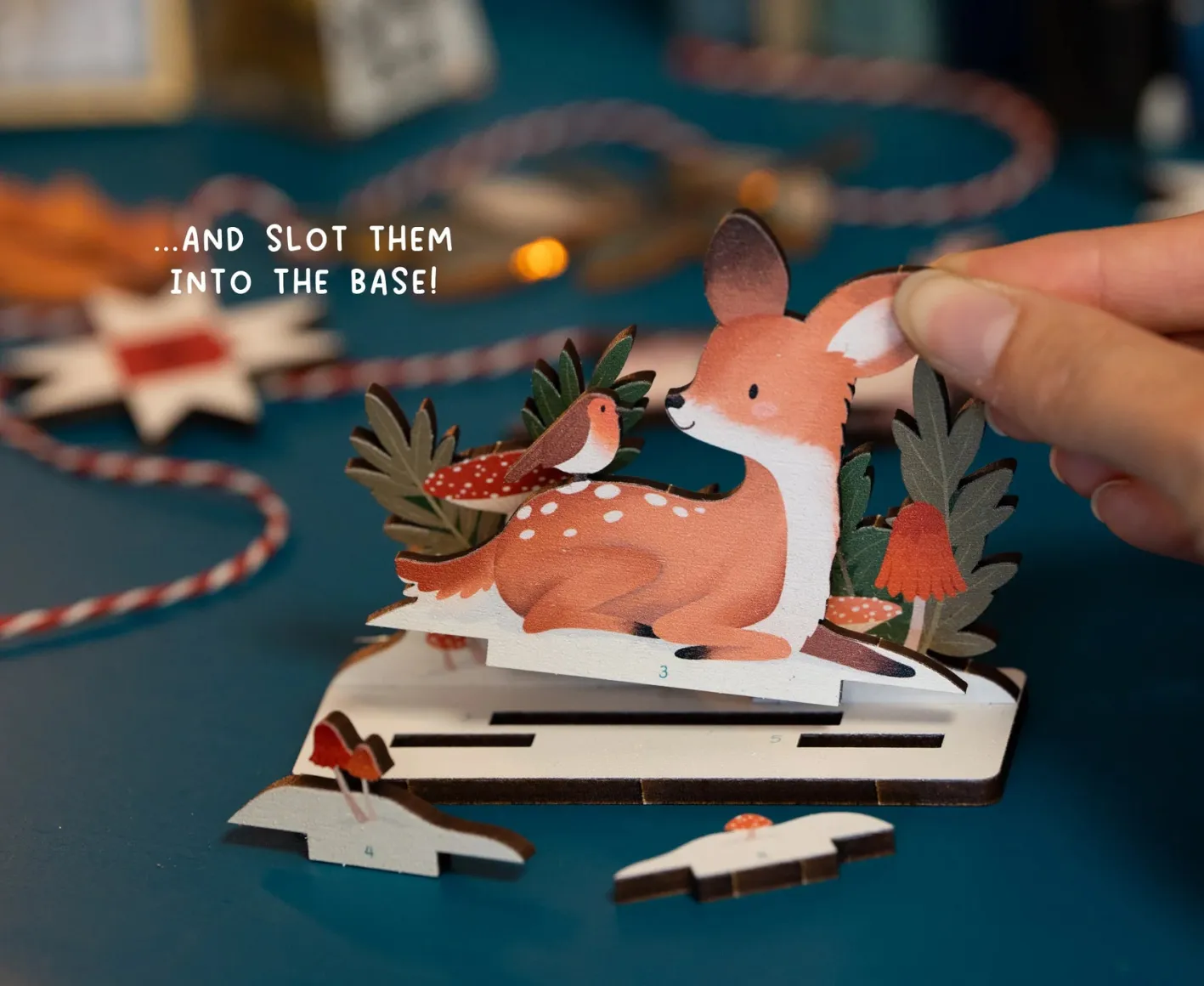 Dapple & Dot Christmas Fawn & Robin Pop Out Card